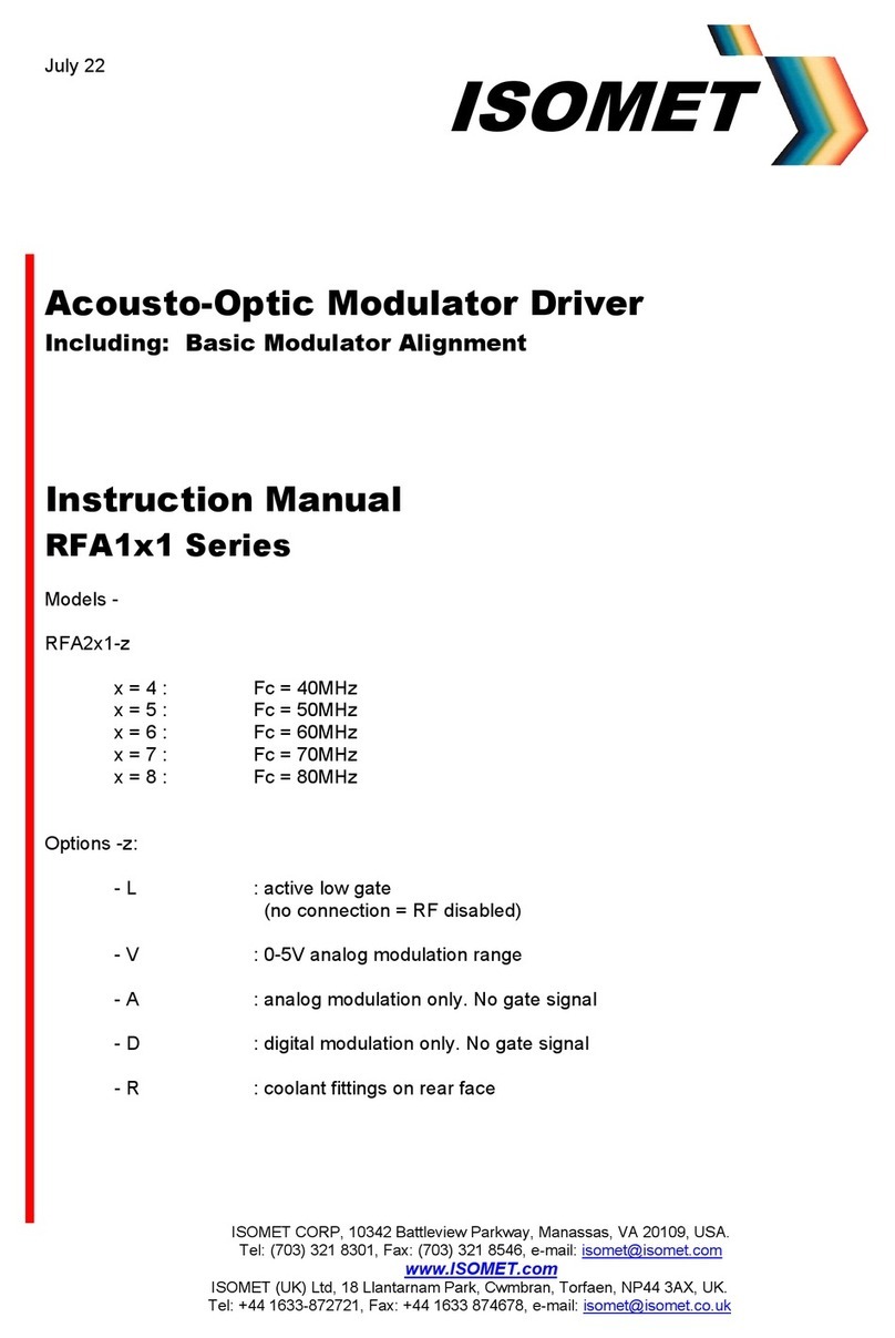 ISOMET RFA1 1 Series User manual