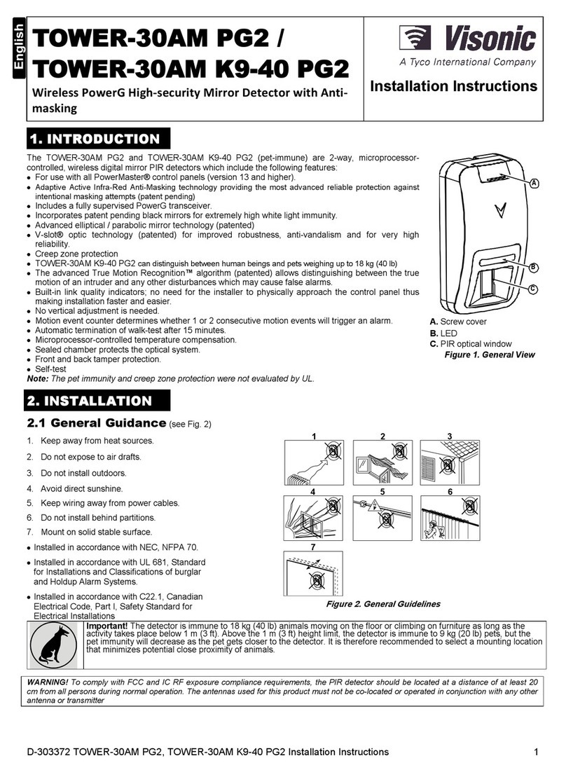 Tyco Visonic TOWER-30AM PG2 User manual