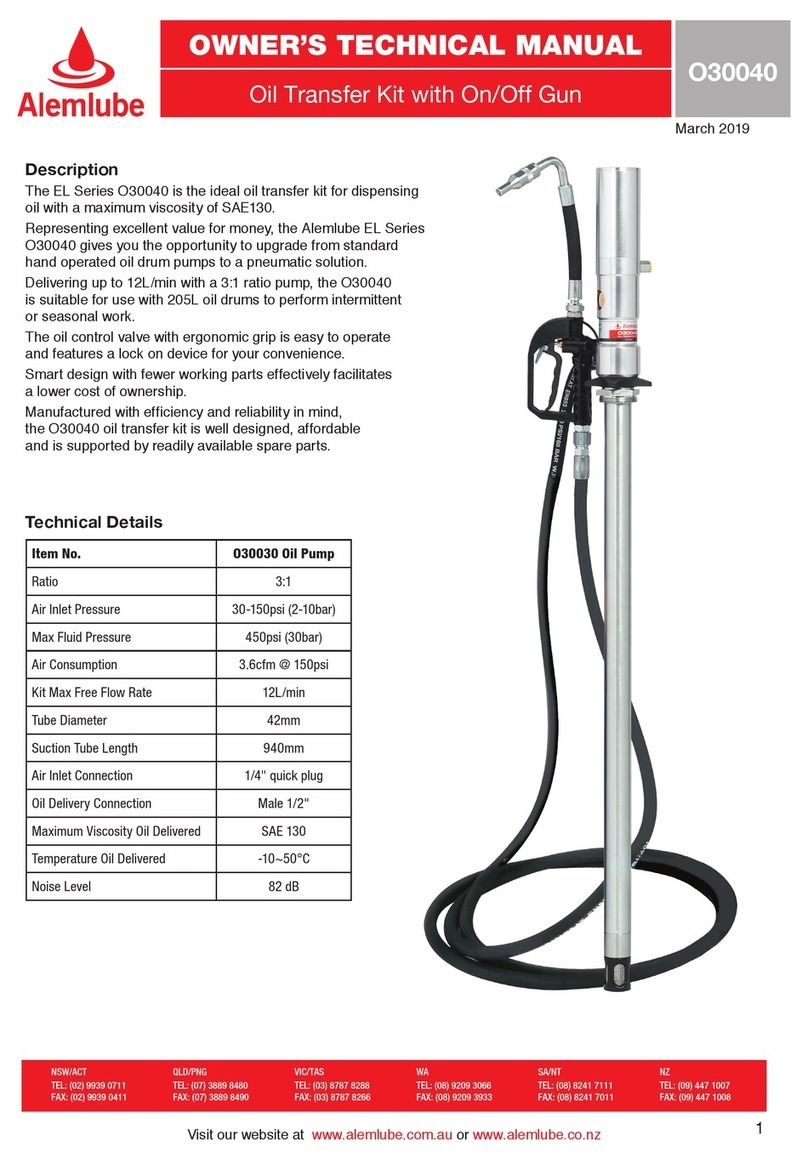 Alemlube O30040 Owner technical manual