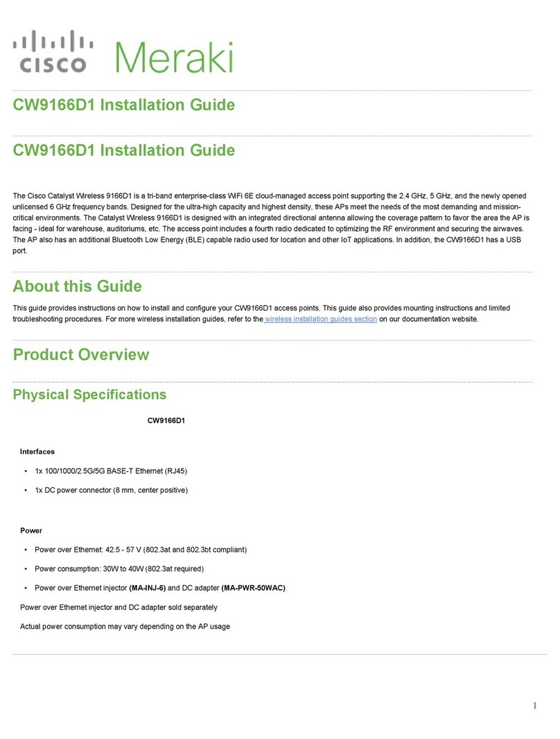 Cisco MERAKI CW9166D1 User manual