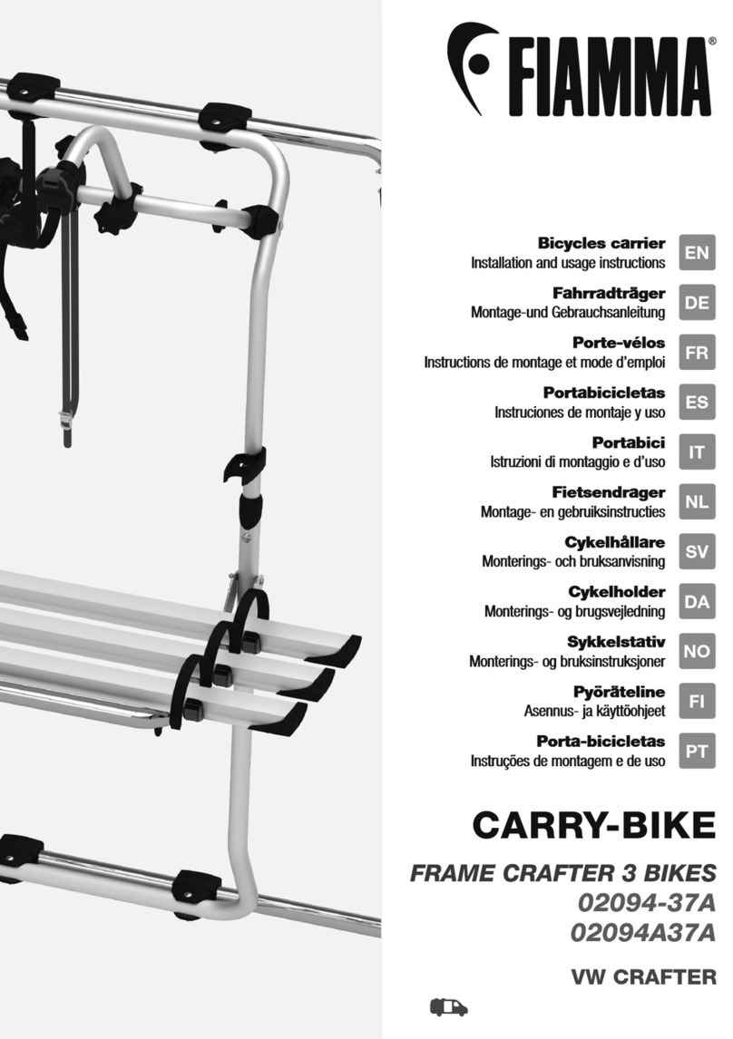 Fiamma CARRY-BIKE FRAME CRAFTER 3 BIKES Setup guide