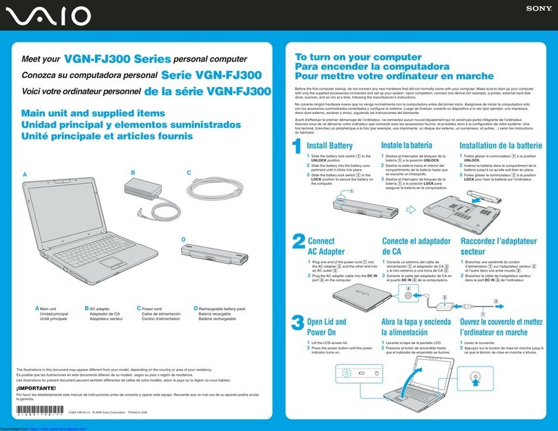 Sony VGN-FJ370P manual