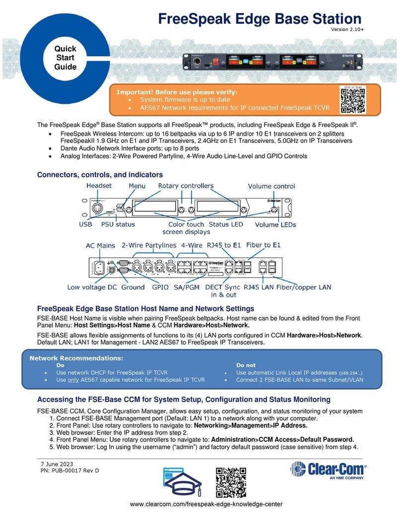 HME Clear-Com FreeSpeak Edge quick start guide