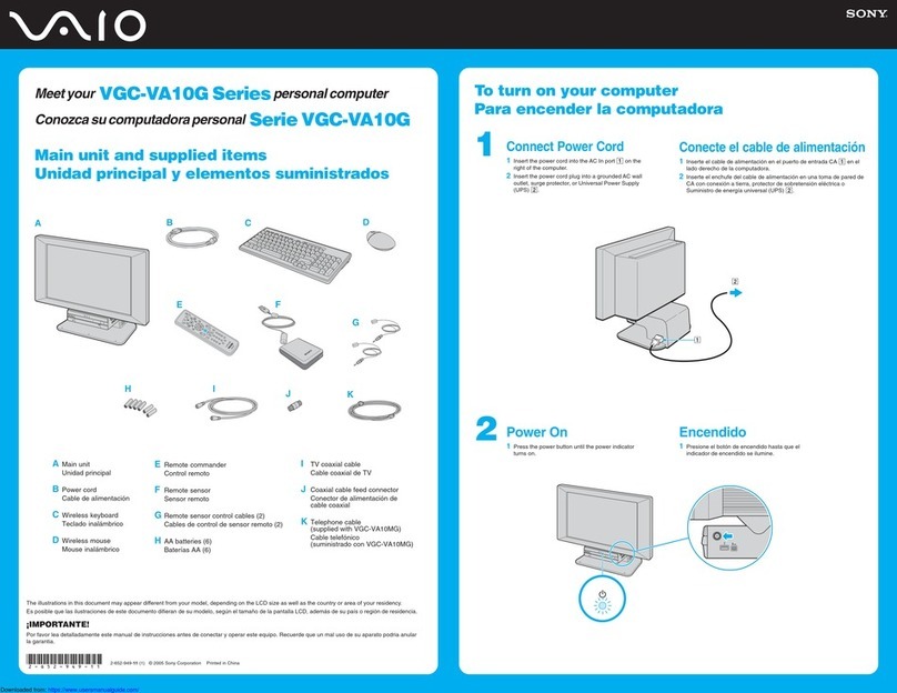 Sony VAIO VGC-VA10MG User manual
