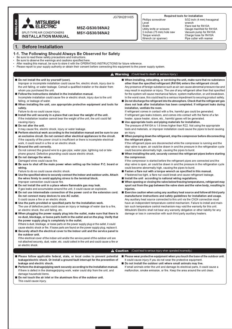 Mitsubishi Electric MSZ-GS36NA2 User manual