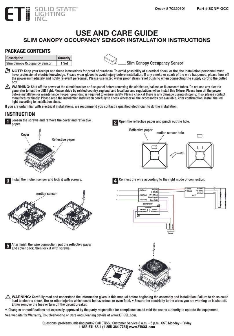 ETI SCNP-OCC Use and care guide