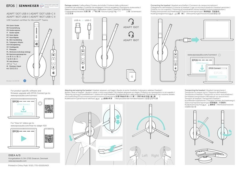 Sennheiser EPOS ADAPT 130T USB II quick guide