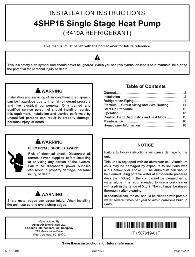 Lennox 4SHP16 User manual