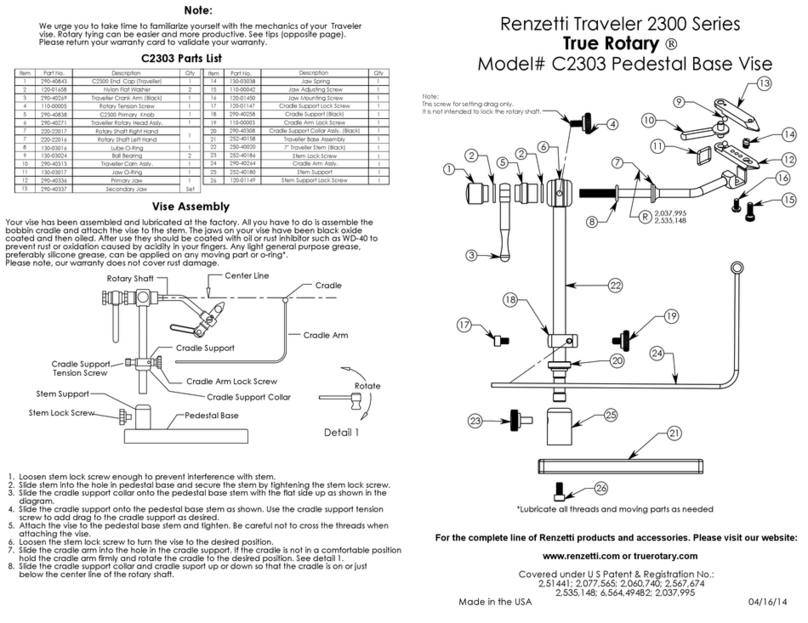 Renzetti C2300 Series quick start guide