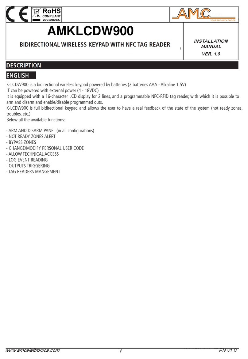 AMC AMKLCDW900 installation manual