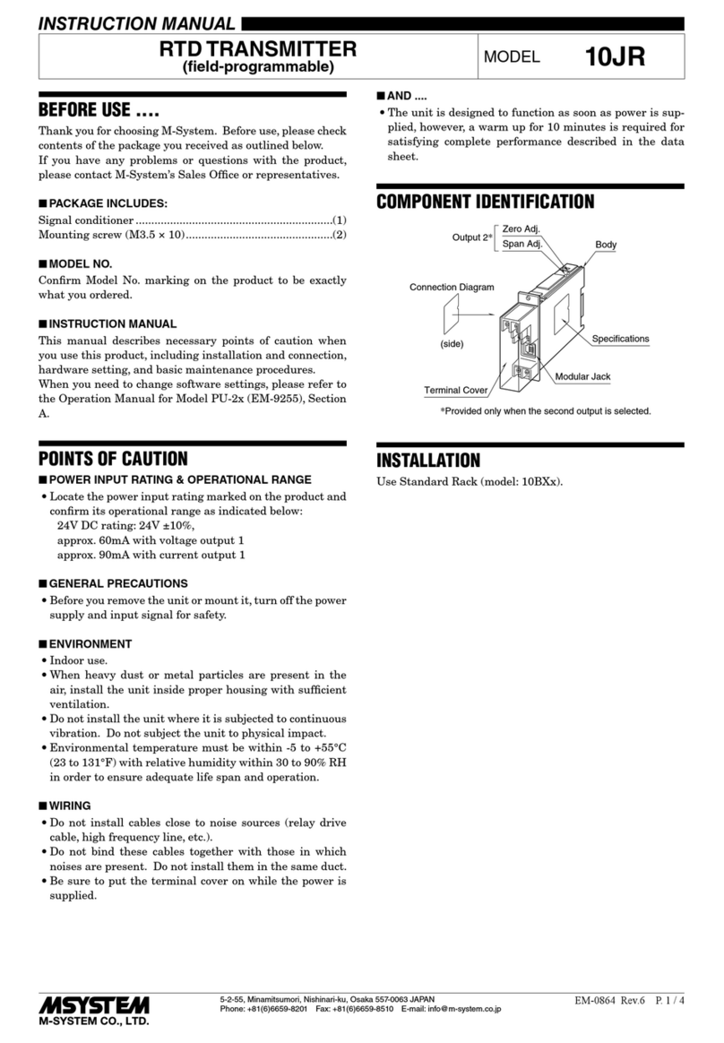 M-system 10JR User manual M-system 10JR User manual