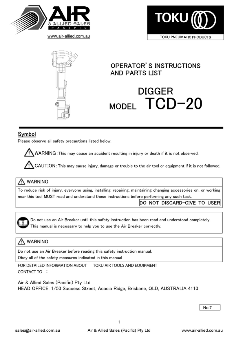 Air & Allied Sales TOKU DIGGER TCD-20 Operator instructions