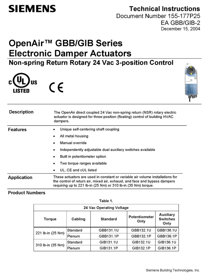 Siemens OpenAir GIB132.1P Owner's manual
