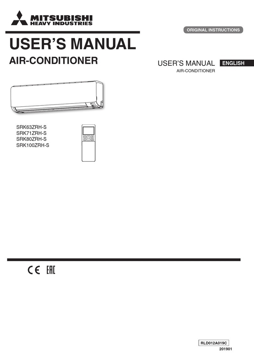 Mitsubishi Heavy Industries SRK63ZRH-S User manual Mitsubishi Heavy Industries SRK63ZRH-S User manual