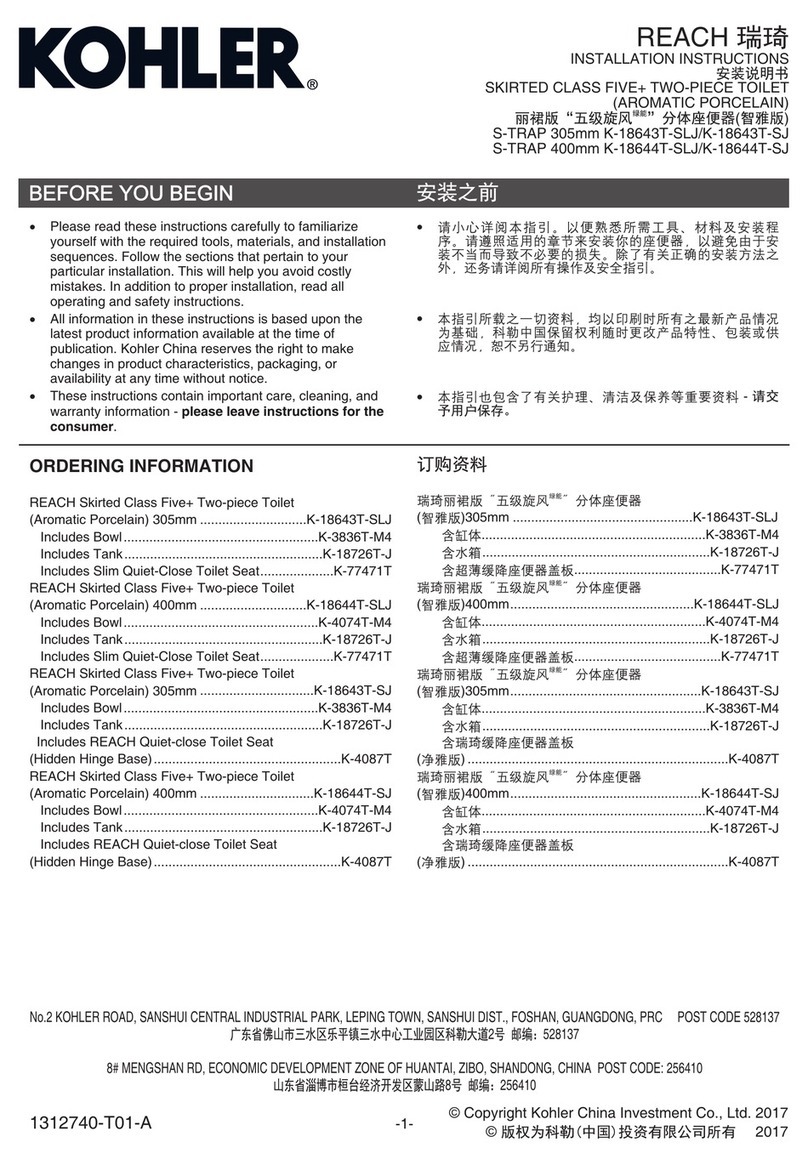 Kohler REACH K-18643T-SLJ User manual