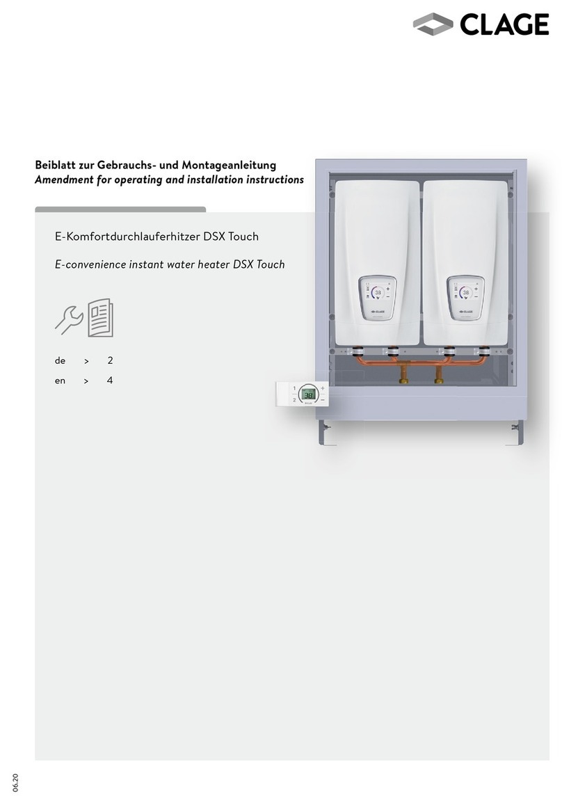 clage DSX Touch Twin User manual