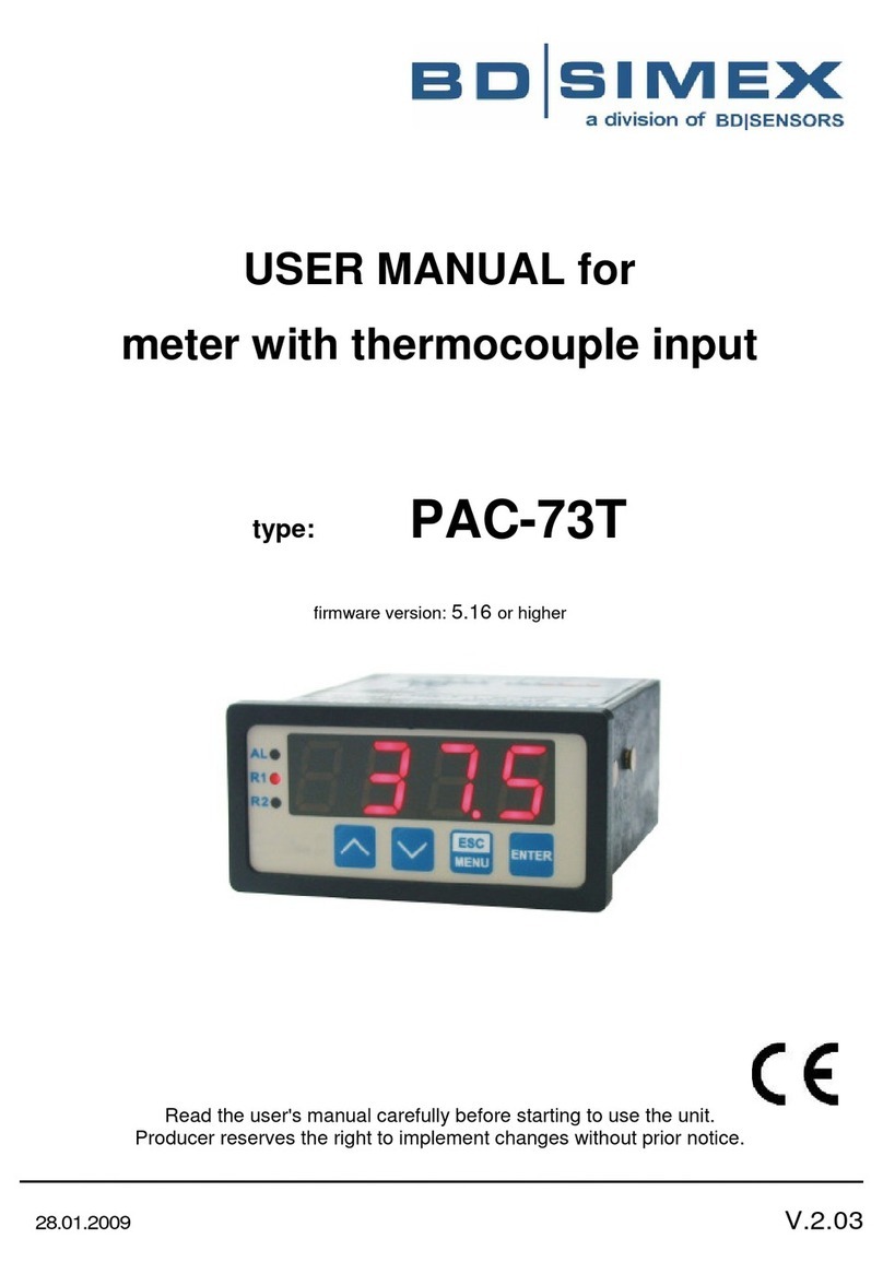 BD Sensors BD SIMEX PAC-73T User manual