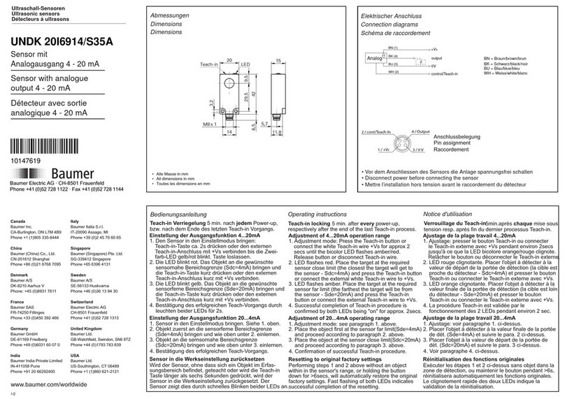Baumer UNDK 20I6914/S35A quick start guide