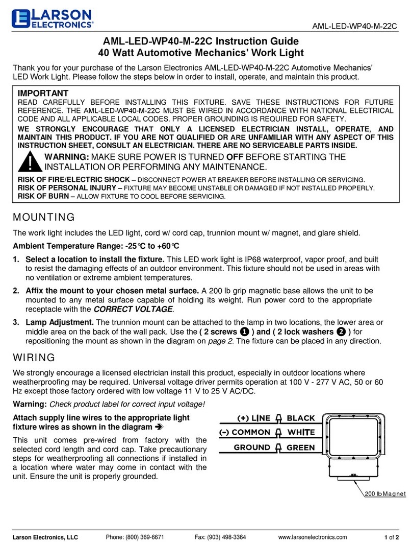 Larson Electronics AML-LED-WP40-M-22C Instruction guide Larson Electronics AML-LED-WP40-M-22C Instruction guide