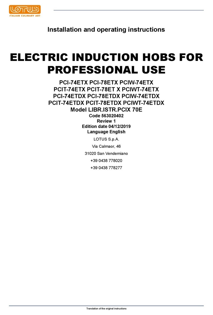 Lotus LIBR.ISTR.PCIX 70E Installation and operating instructions