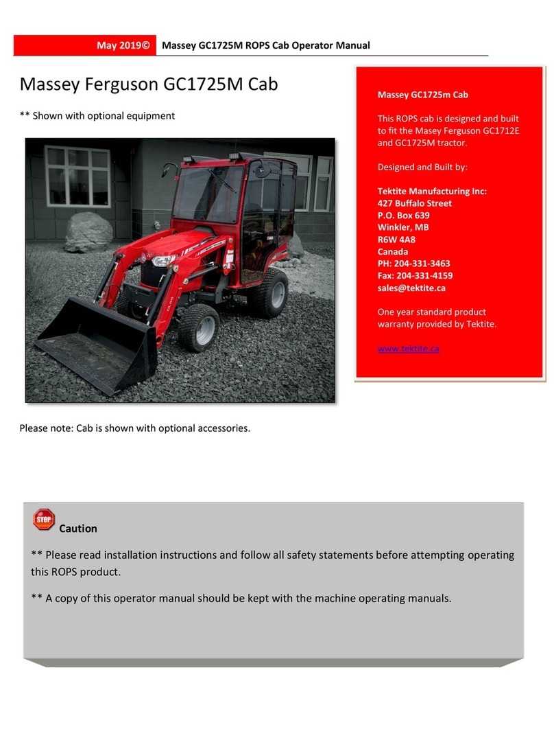 Tektite Massey GC1725M ROPS Cab Operator's manual