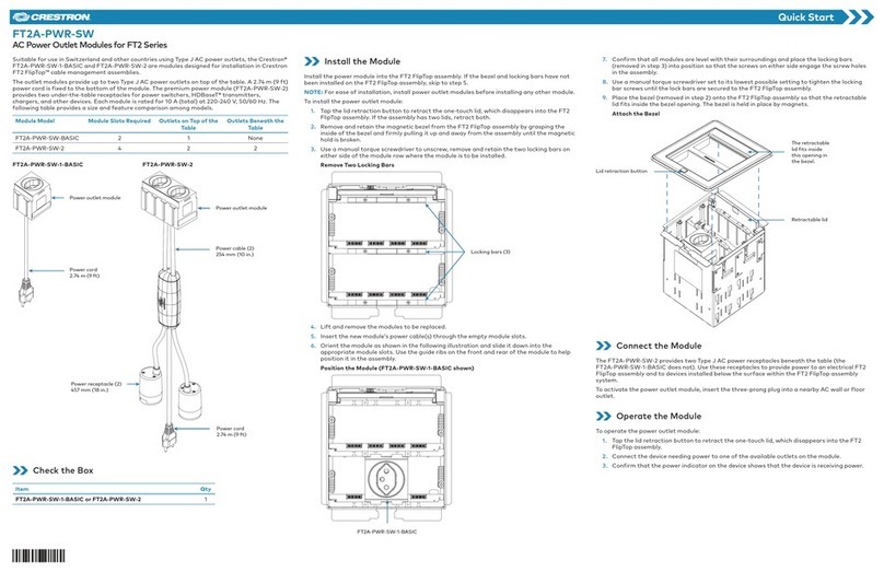 Crestron FlipTop FT2 Series User manual
