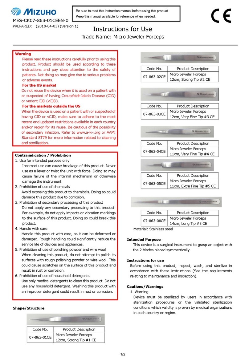 Mizuho 07-863-02CE User manual
