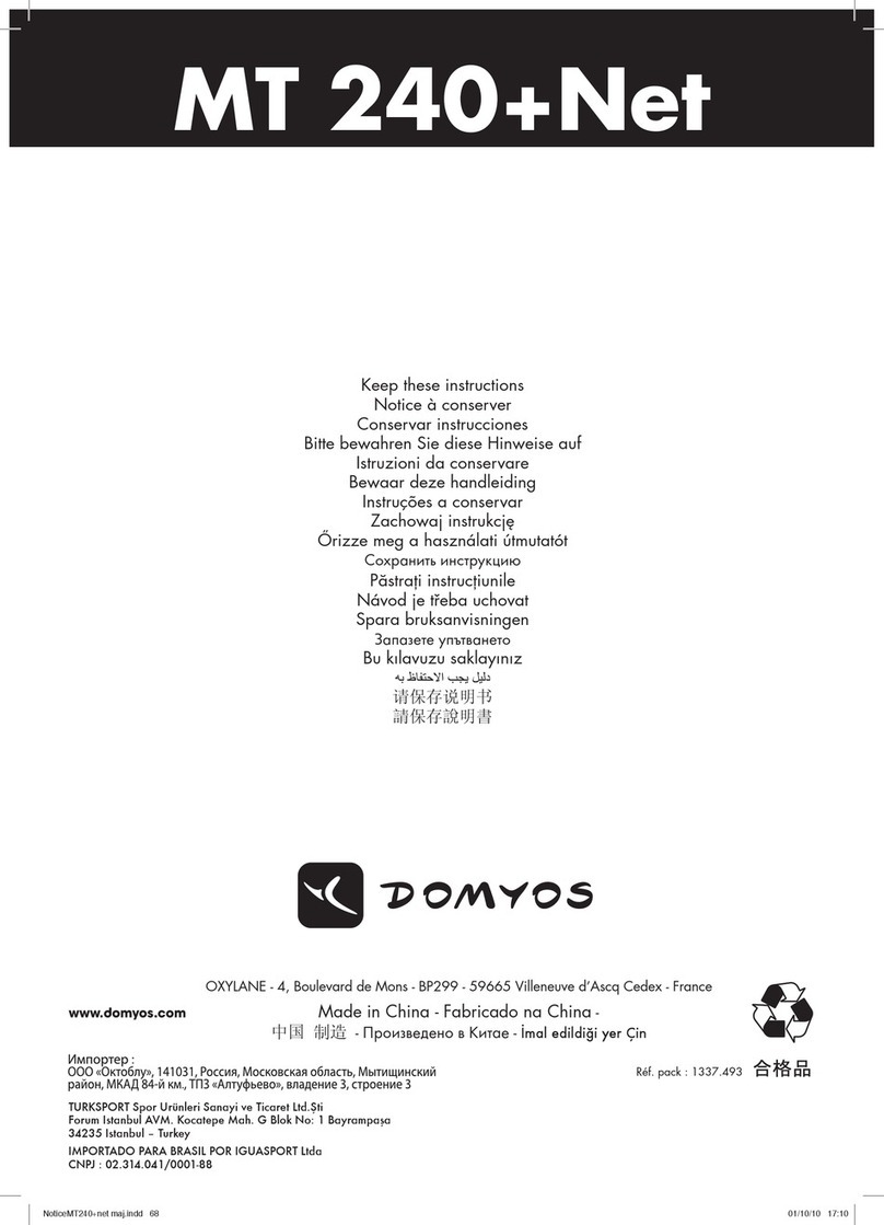 Domyos MT 240+Net instructions