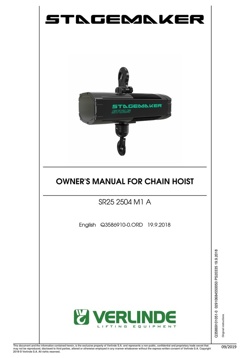 Verlinde STAGEMAKER SR25 2504 M1 A owner's manual