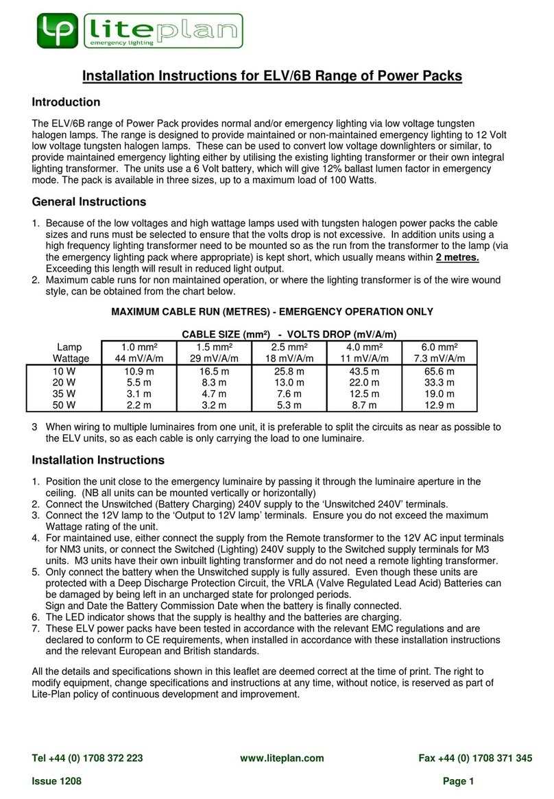 Liteplan ELV/6B Series installation instructions Liteplan ELV/6B Series installation instructions