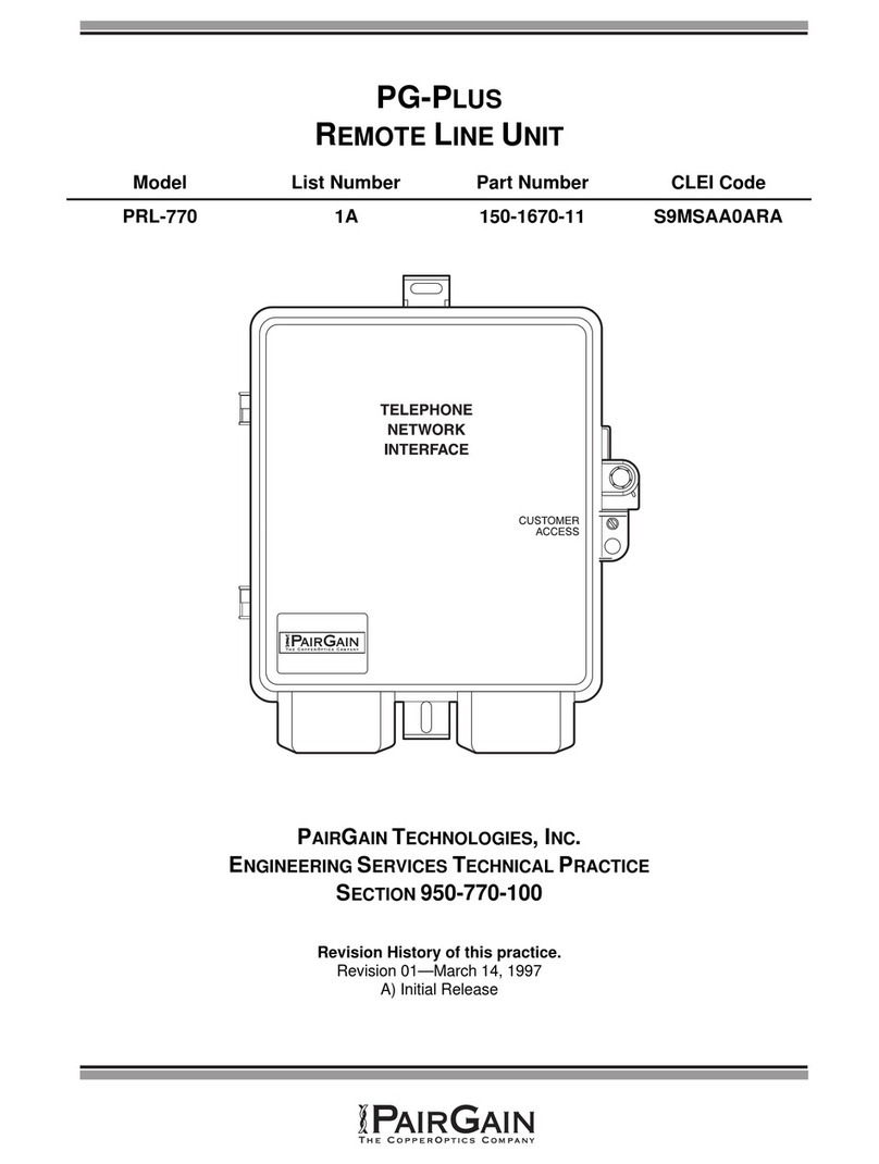 PairGain PRL-770 manual