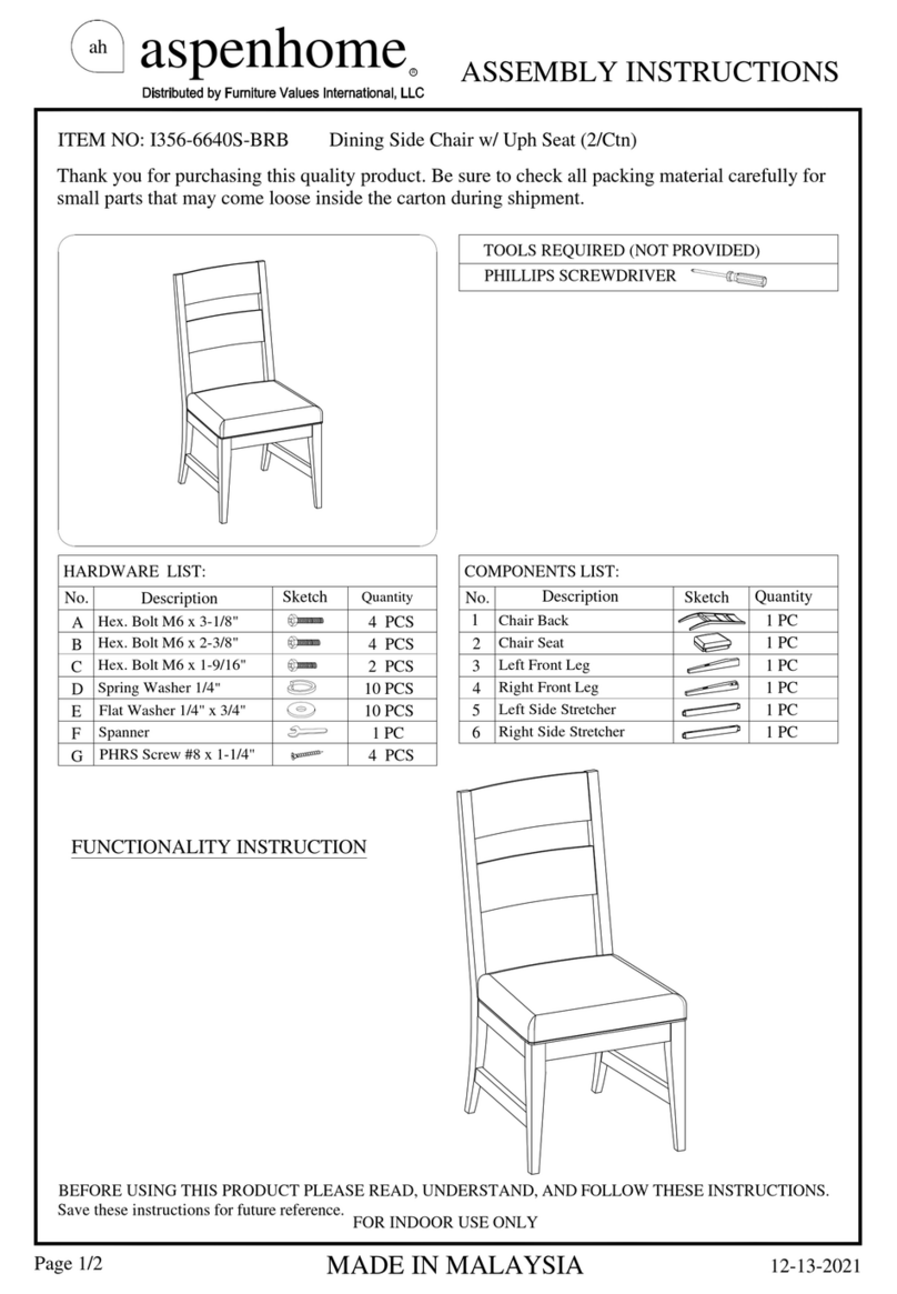 aspenhome I356-6640S-BRB Assembly instructions