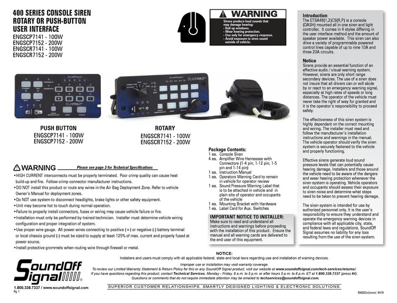 Soundoff Signal ENGSCP7141 quick start guide