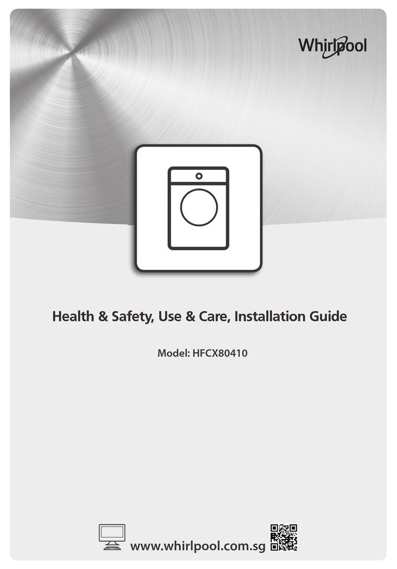Whirlpool HFCX80410 Health & Safety, Use & Care, Installation Guide and Online Warranty Registration Information