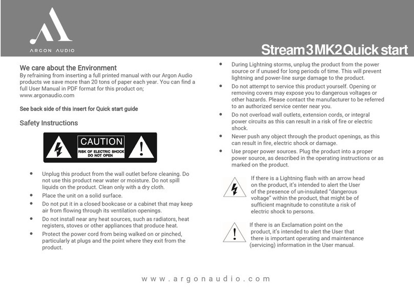 argon audio Stream3 MK2 User manual