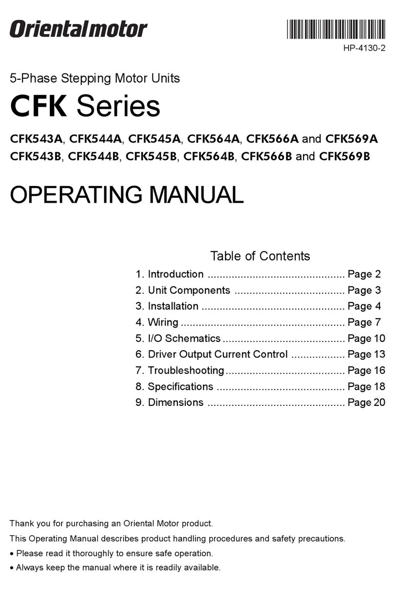 Oriental motor CFK Series operating manual