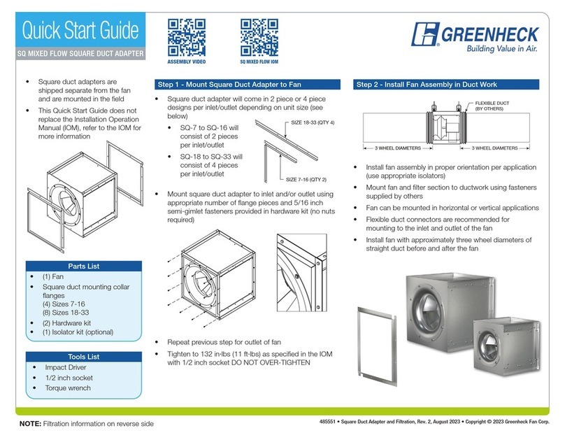 Greenheck SQ Mixed Flow User manual