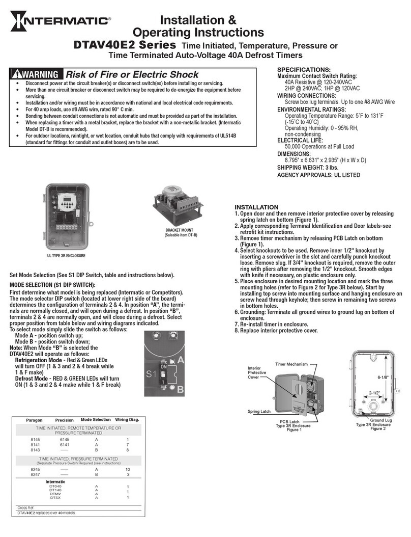 Intermatic DTAV40E2 Series Installation & operating instructions