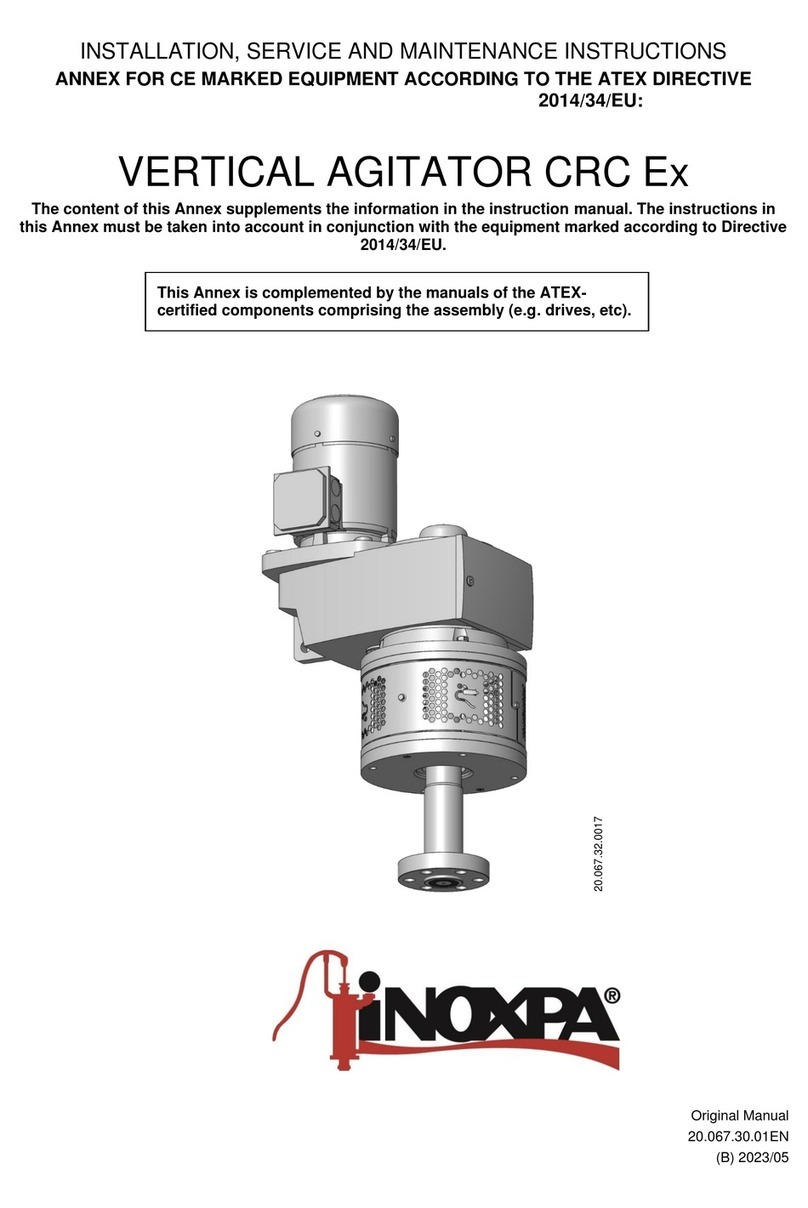INOXPA VERTICAL AGITATOR CRC Ex Installation, service and maintenance instructions INOXPA VERTICAL AGITATOR CRC Ex Installation, service and maintenance instructions