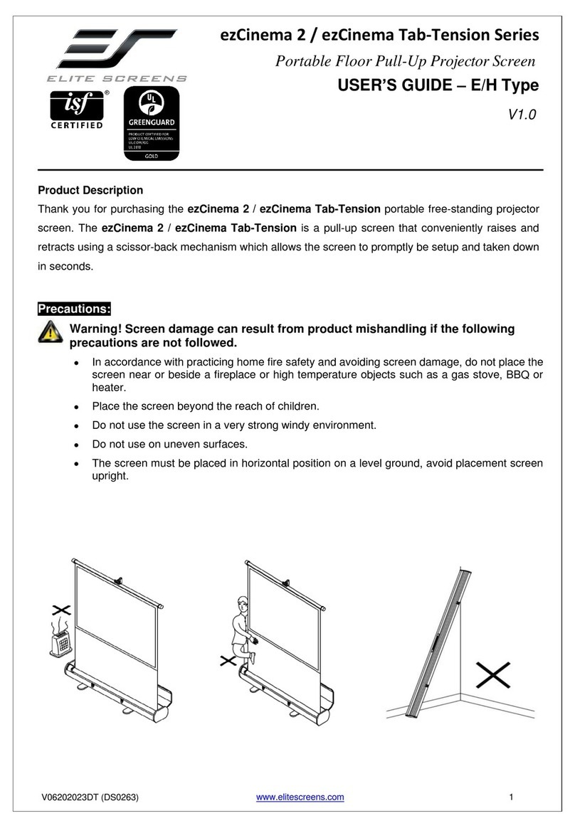 Elite Screens Tab-Tension Series user guide