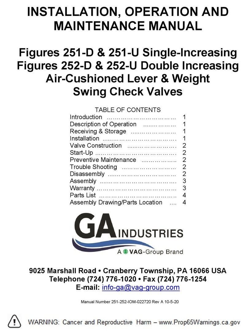 Vag GA INDUSTRIES Figures 251-D Installation, operation and maintenance manual