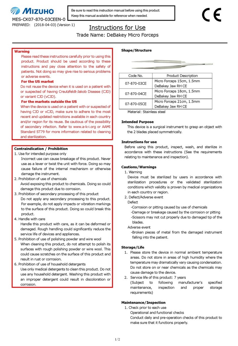 Mizuho 07-870-03CE User manual