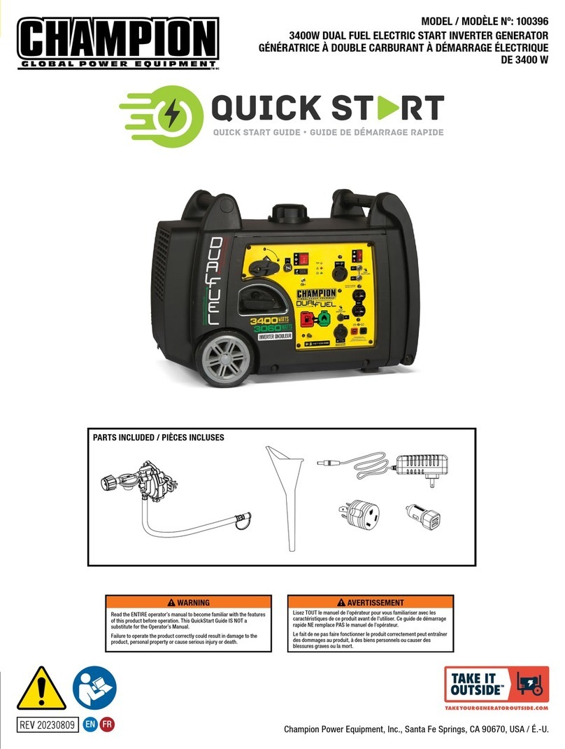 Champion 100396 quick start