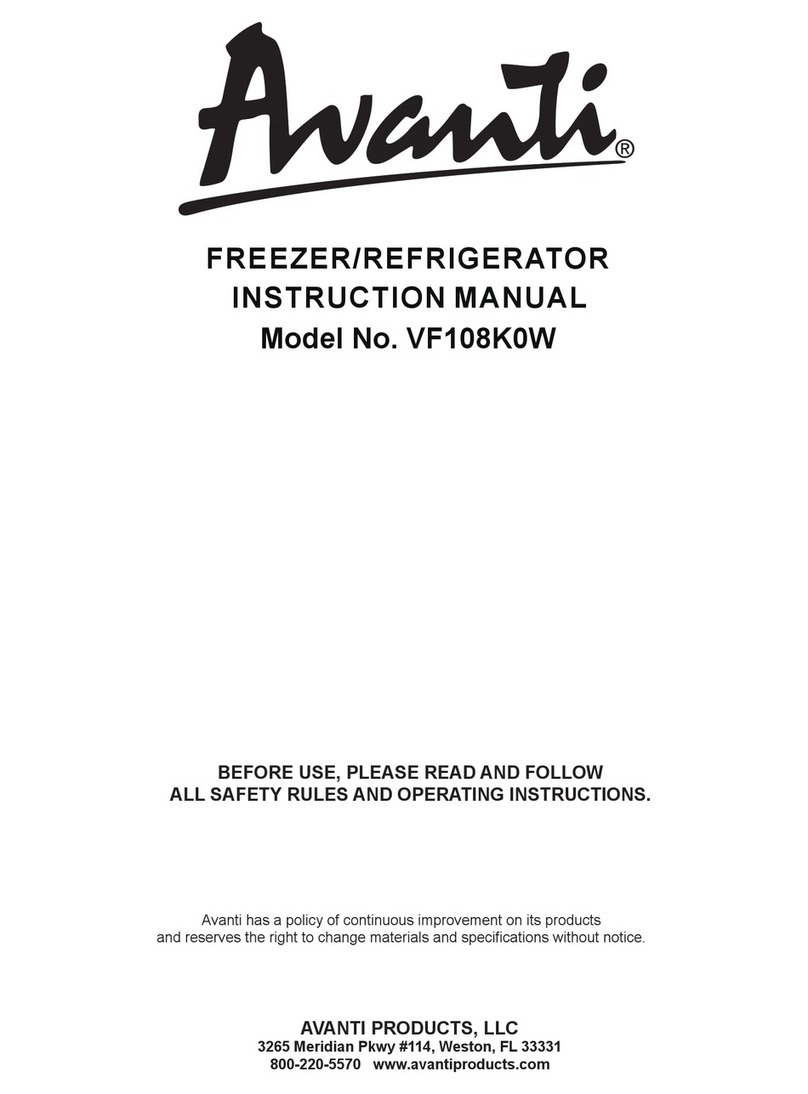 Avanti VF108K0W User manual Avanti VF108K0W User manual