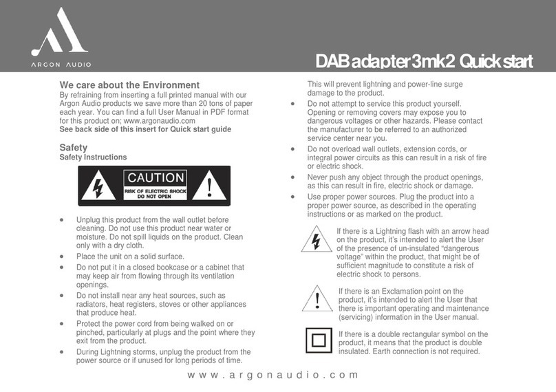 argon audio DAB adapter 3 mk2 User manual