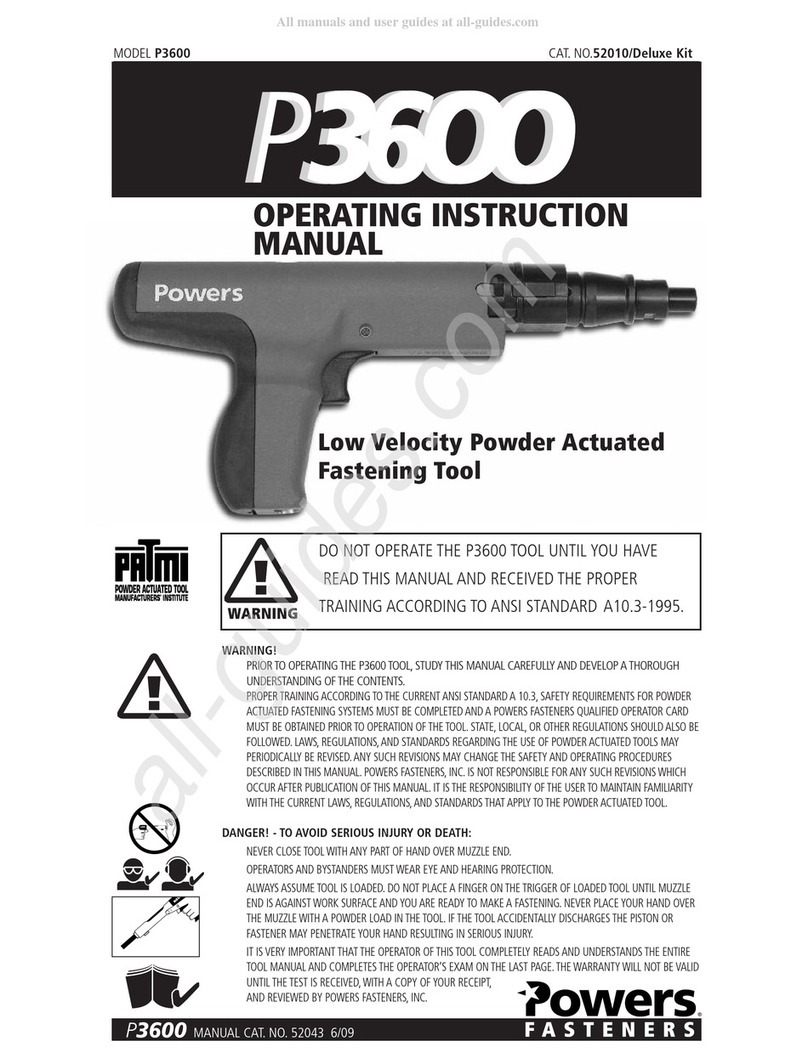 Powers Fasteners P3600 Operating instructions manual