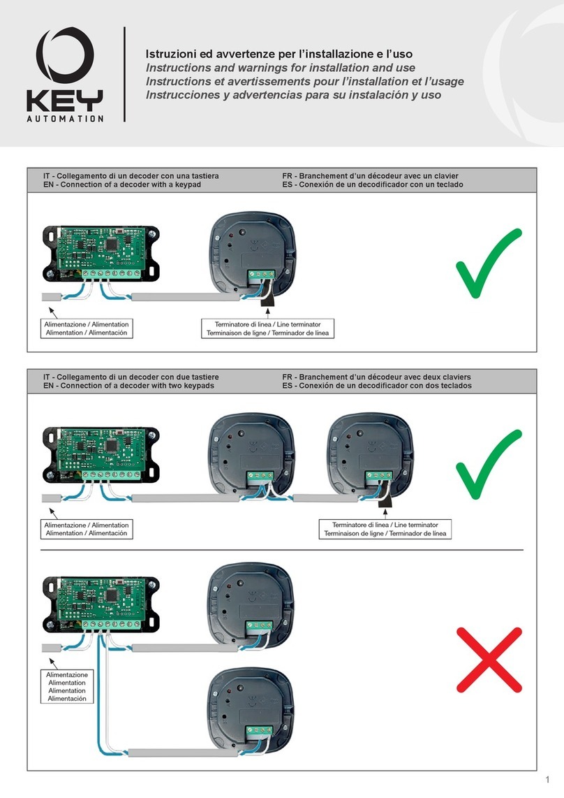 Keyautomation 900EGKD2 Instructions and warnings for installation and use Keyautomation 900EGKD2 Instructions and warnings for installation and use