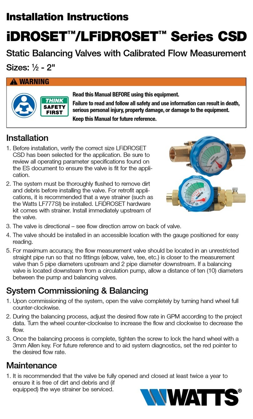 Watts iDROSET CSD Series User manual