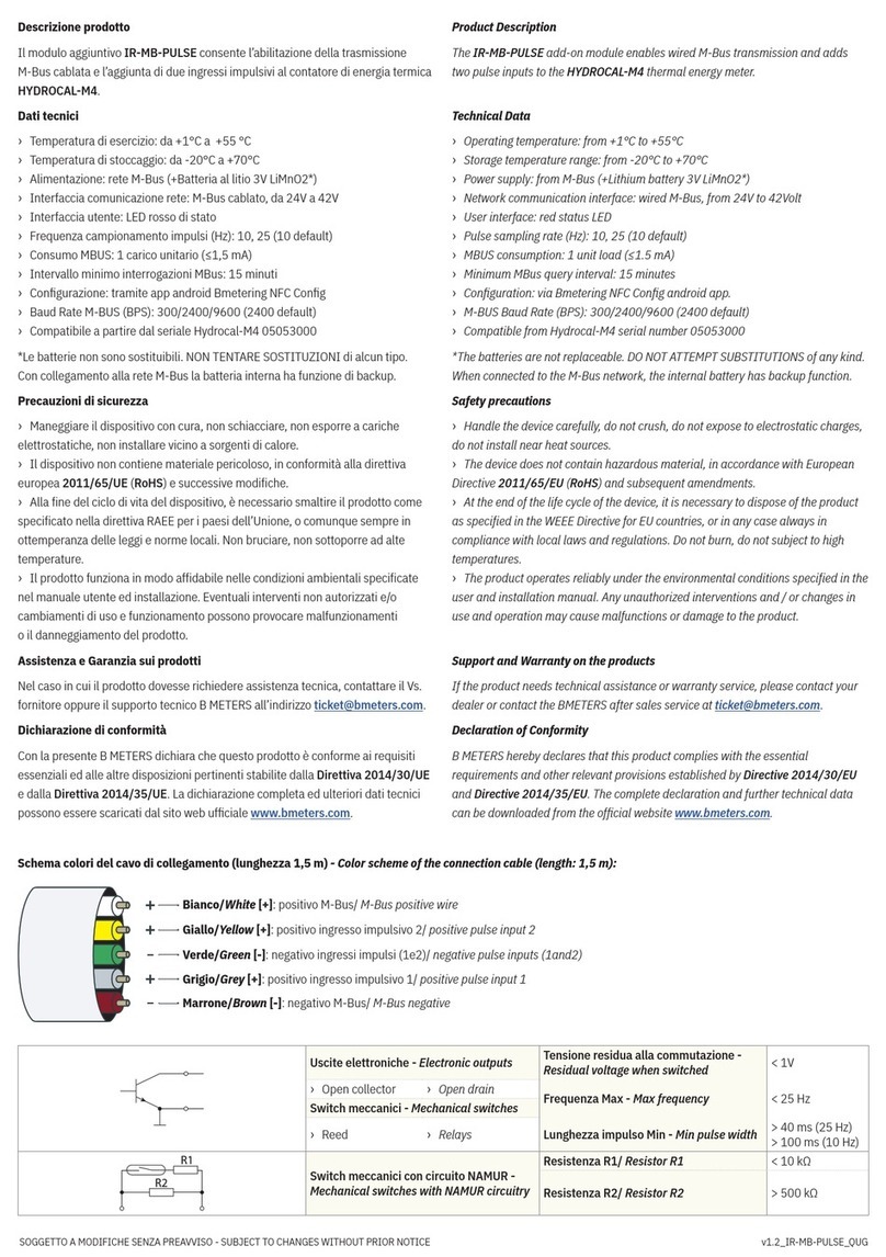 B meters IR-MB-PULSE User manual