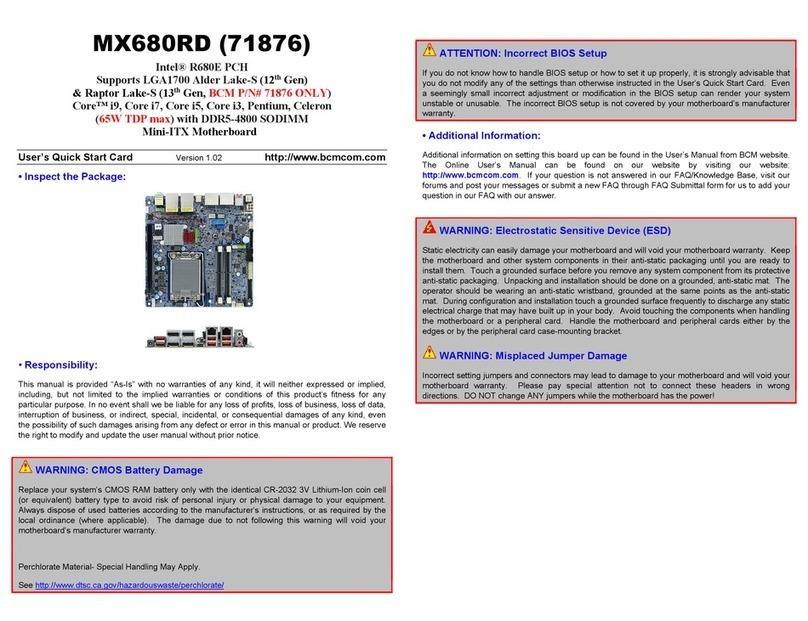 BCM MX680RD User manual